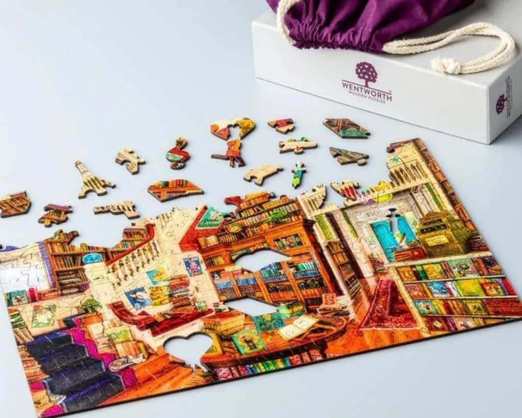 Wentworth 300 Pieces & Under* - Wish Upon A Bookshop - 250 Piece Wooden Jigsaw Puzzle