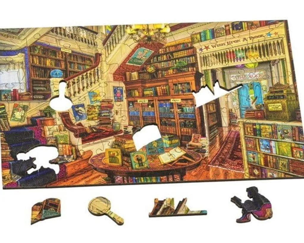 Wentworth 300 Pieces & Under* - Wish Upon A Bookshop - 250 Piece Wooden Jigsaw Puzzle
