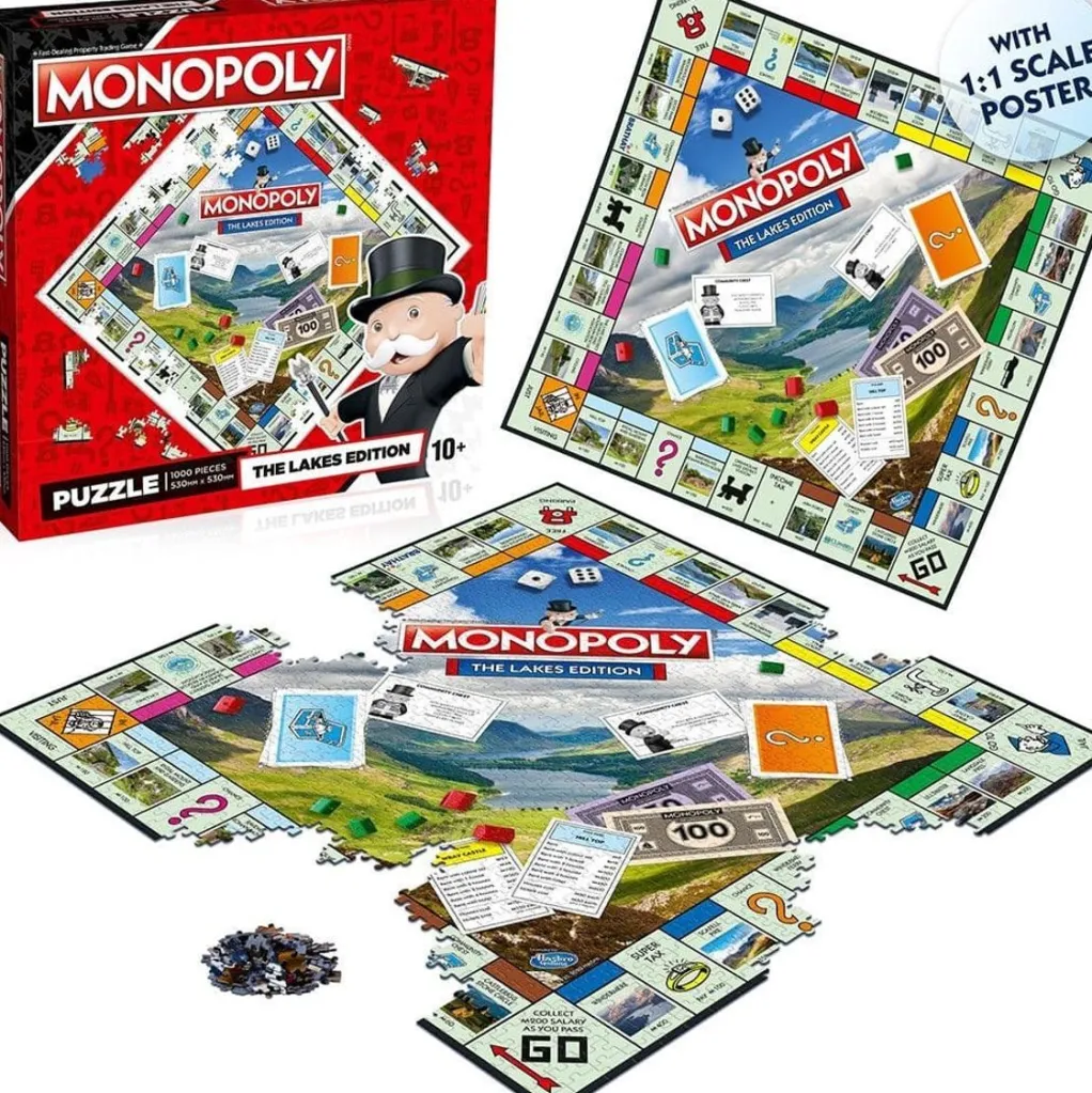 Winning Moves 1000 Pieces* - The Lakes Monopoly Jigsaw - 1000 Piece Jigsaw Puzzle